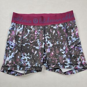 LULULEMON Athletica Womens Printed Speed Athletic Short Stretch Compression Sz 4